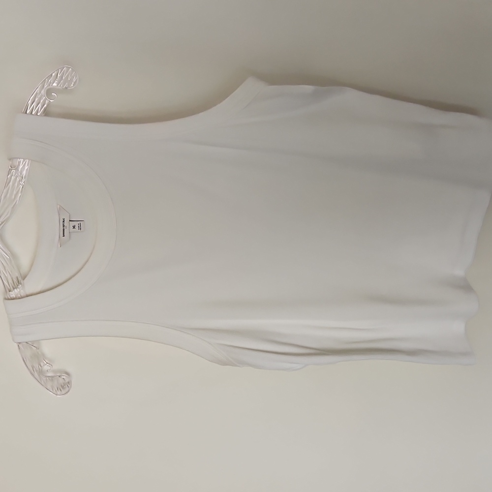 Banana Republic White Ribbed Racer Tank XL - Picture 4 of 5
